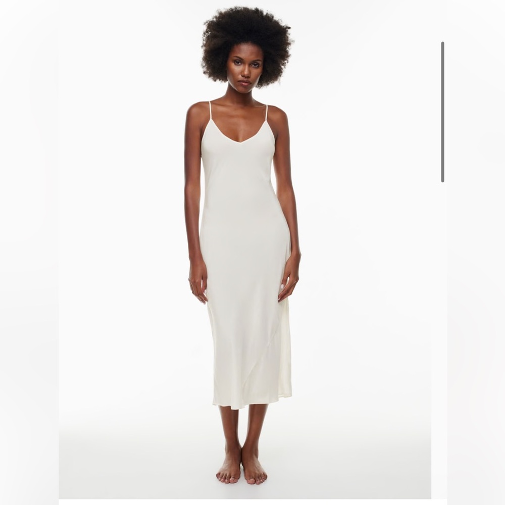 Aritzia Cream Slip Midi Dress